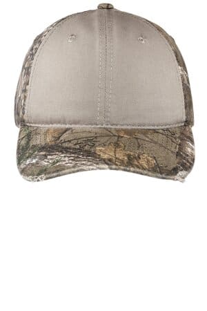 C807 port authority camo cap with contrast front panel