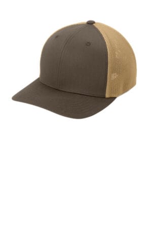 BROWN/ KHAKI C812 port authority flexfit mesh back cap