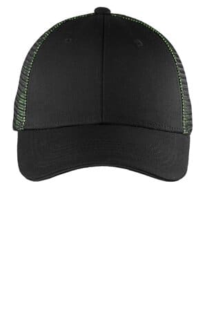 BLACK/ SHOCK GREEN BLACK/ SHOCK GREEN C818 port authority double mesh snapback sandwich bill cap