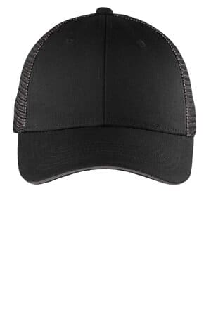 BLACK/ SILVER BLACK/ SILVER C818 port authority double mesh snapback sandwich bill cap