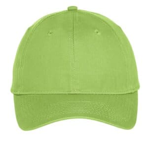 LIME C914 port & company six-panel unstructured twill cap