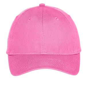 NEON PINK C914 port & company six-panel unstructured twill cap