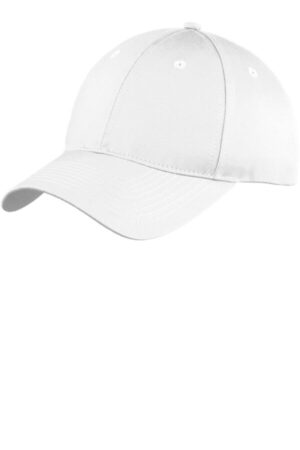 WHITE YC914 port & company youth six-panel unstructured twill cap