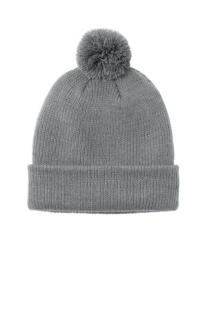 GUSTY GREY C978 port authority cozy pom beanie