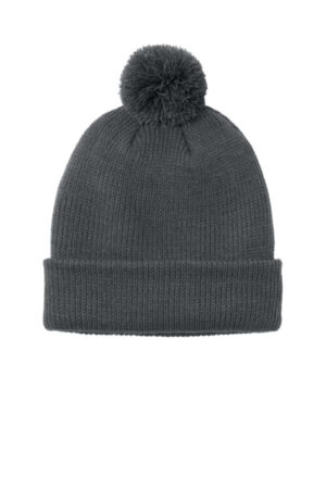 STORM GREY C978 port authority cozy pom beanie