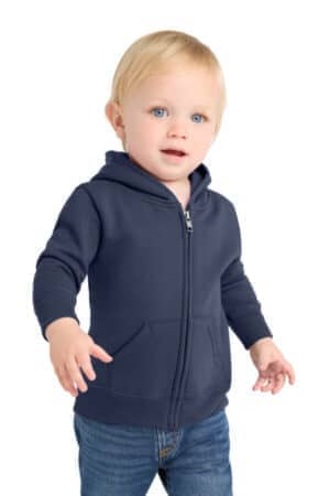 NAVY CAR78IZH port & co infant core fleece full-zip hooded sweatshirt
