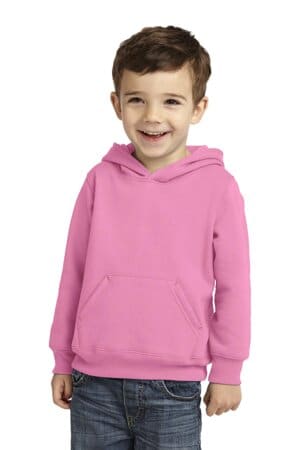 CANDY PINK CAR78TH port & company toddler core fleece pullover hooded sweatshirt