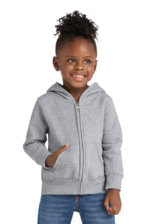 ATHLETIC HEATHER ATHLETIC HEATHER CAR78TZH port & co toddler core fleece full-zip hooded sweatshirt