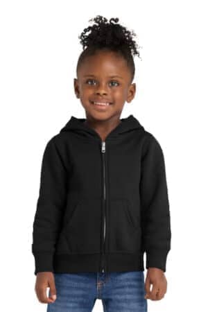 JET BLACK CAR78TZH port & co toddler core fleece full-zip hooded sweatshirt
