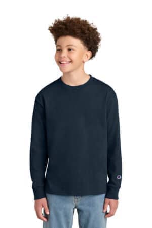 NAVY CH1751 champion youth jersey long sleeve tee