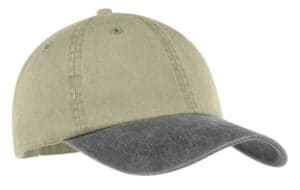 KHAKI/ CHARCOAL CP83 port & company-two-tone pigment-dyed cap