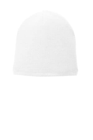 WHITE CP91L port & company fleece-lined beanie cap