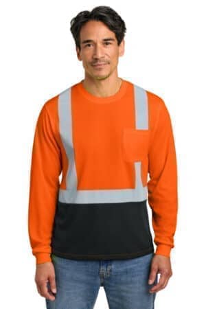 CS207 cornerstone ansi 107 class 2 long sleeve mesh blocked tee