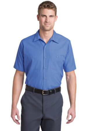 PETROL BLUE/ NAVY CS20LONG red kap long size short sleeve striped industrial work shirt
