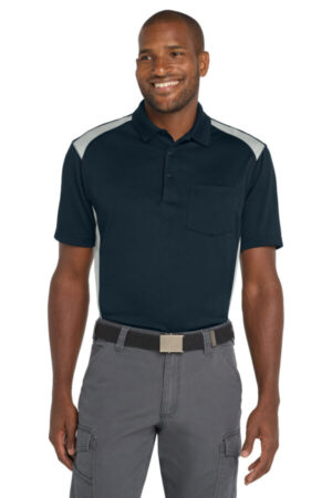 DARK NAVY/ LIGHT GREY CS416 cornerstone select snag-proof two way colorblock pocket polo