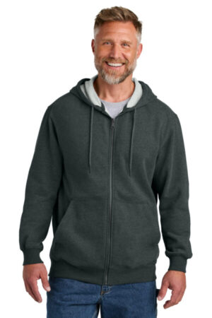 CHARCOAL HEATHER CSF631 cornerstone tough fleece full-zip hoodie