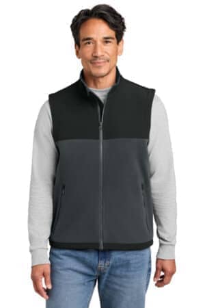 CHARCOAL/ BLACK CHARCOAL/ BLACK CSF751 cornerstone fleece overlay vest
