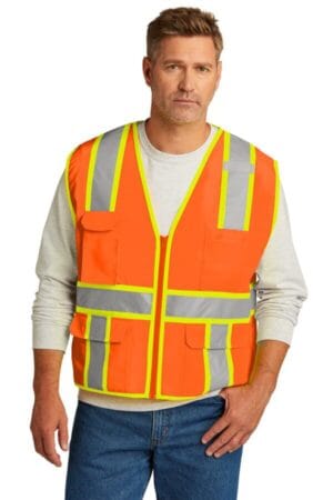 CSV105 cornerstone ansi 107 class 2 surveyor zippered two-tone vest