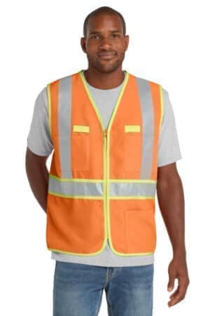 SAFETY ORANGE CSV407 cornerstone-ansi 107 class 2 dual-color safety vest