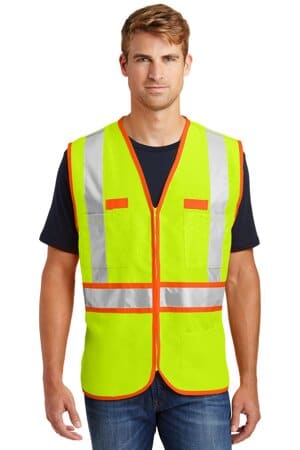 SAFETY YELLOW/ SAFETY ORANGE CSV407 cornerstone-ansi 107 class 2 dual-color safety vest