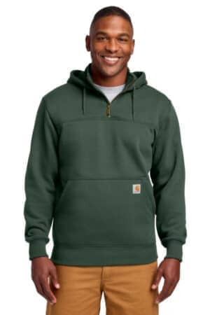 CT100617 carhartt rain defender paxton heavyweight hooded zip mock sweatshirt