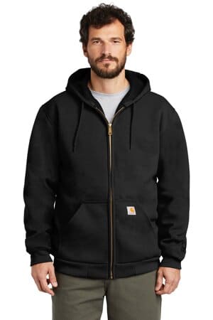 CT100632 carhartt rain defender rutland thermal-lined hooded zip-front sweatshirt