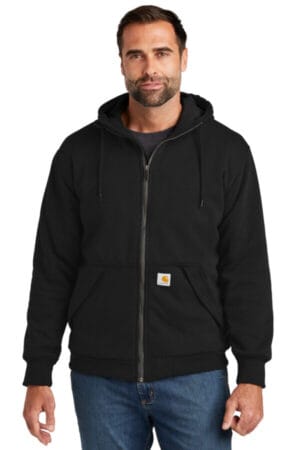 BLACK CT104078 carhartt midweight thermal-lined full-zip sweatshirt