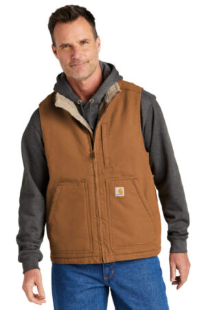 CARHARTT BROWN CT104277 carhartt sherpa-lined mock neck vest
