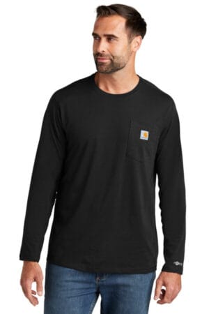 BLACK CT104617 carhartt force long sleeve pocket t-shirt