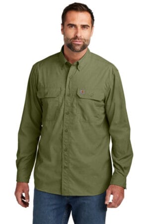 BURNT OLIVE CT105291 carhartt force solid long sleeve shirt
