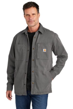 SHADOW GREY CT105532 carhartt rugged flex fleece-lined shirt jac
