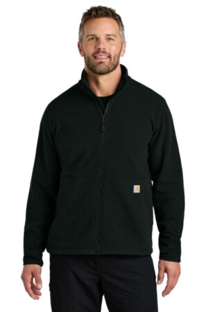 BLACK CT106416 carhartt textured full-zip fleece jacket