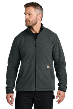 CARBON HEATHER CT106416 carhartt textured full-zip fleece jacket