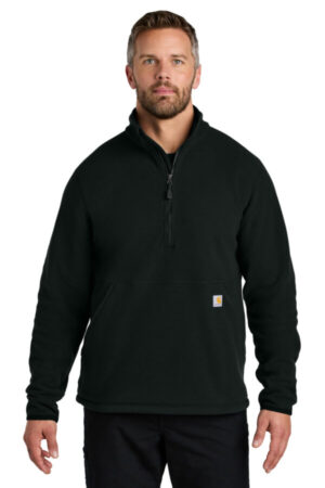 BLACK CT106417 carhartt textured 1/2-zip fleece jacket