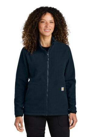 NAVY CT106419 carhartt women's textured full-zip fleece jacket