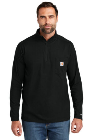 BLACK CT106660 carhartt force 1/4-zip long sleeve t-shirt