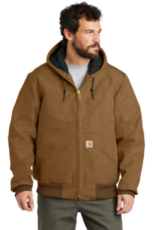 CARHARTT BROWN CT106677 carhartt quilted-flanne-lined duck active jac