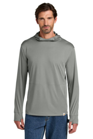 ASPHALT GREY CT106923 carhartt force sun defender long sleeve hooded t-shirt