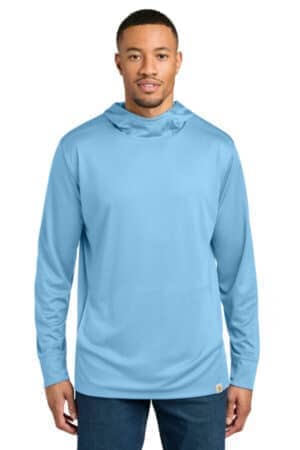 FRESH WATER BLUE FRESH WATER BLUE CT106923 carhartt force sun defender long sleeve hooded t-shirt