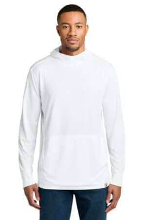 WHITE CT106923 carhartt force sun defender long sleeve hooded t-shirt