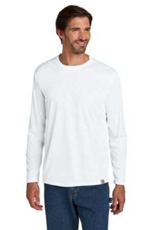 WHITE CT106972 carhartt force sun defender long sleeve t-shirt