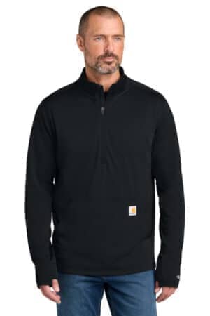 BLACK BLACK CT107814 carhartt force 1/2-zip grid fleece