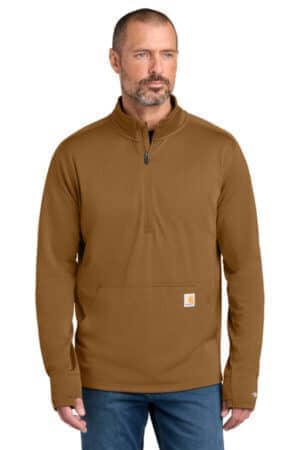 CARHARTT BROWN CARHARTT BROWN CT107814 carhartt force 1/2-zip grid fleece