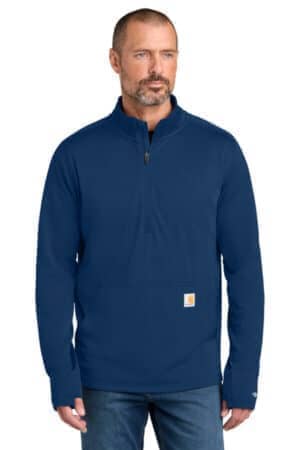 DARK COBALT BLUE DARK COBALT BLUE CT107814 carhartt force 1/2-zip grid fleece