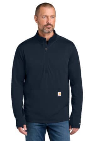 NAVY NAVY CT107814 carhartt force 1/2-zip grid fleece