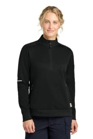 BLACK BLACK CTC82912 carhartt women's fld & rscu 1/2-zip mid-layer