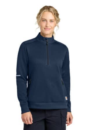 DARK NAVY DARK NAVY CTC82912 carhartt women's fld & rscu 1/2-zip mid-layer