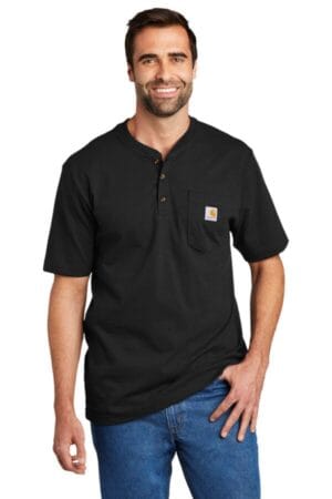 BLACK CTK84 carhartt short sleeve henley t-shirt
