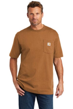 CARHARTT BROWN CTK87 carhartt workwear pocket short sleeve t-shirt