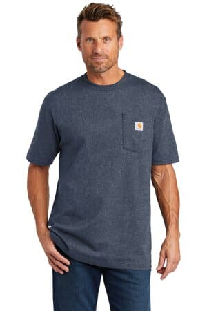 DARK COBALT BLUE HEATHER CTK87 carhartt workwear pocket short sleeve t-shirt